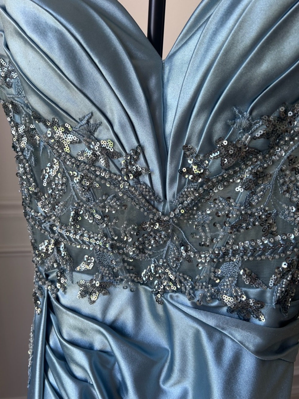 Blue Satin DRESS / BRIDESMAID DRESS / EVENING DRESS - Picture 10 of 10